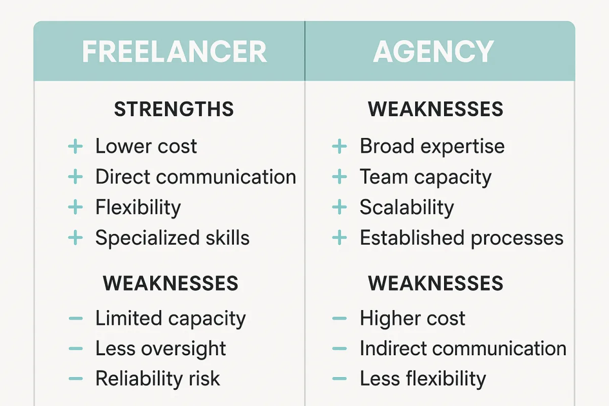 Freelance vs Agency: Which is Right for Your Business?