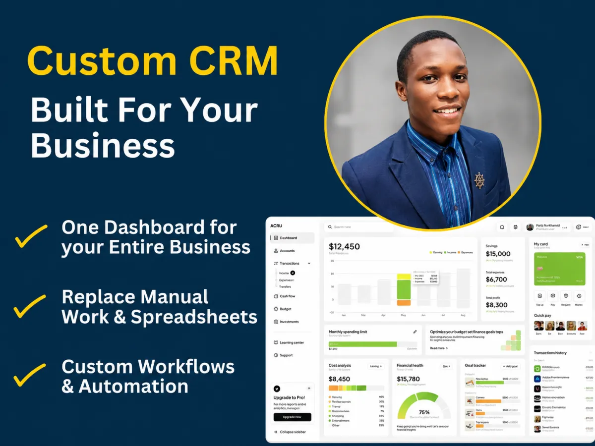 develop custom CRM software, erp and web applications in PHP