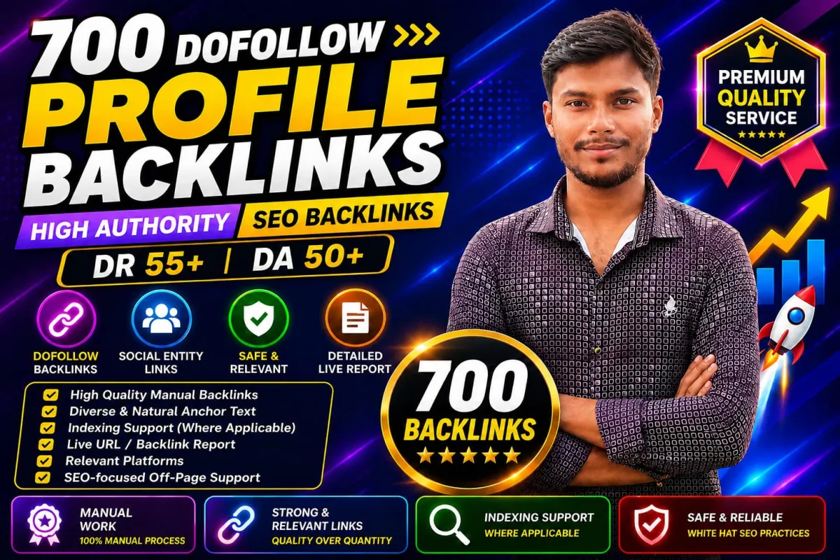 Profile backlinks Dofollow High Authority Website Growth Traffic