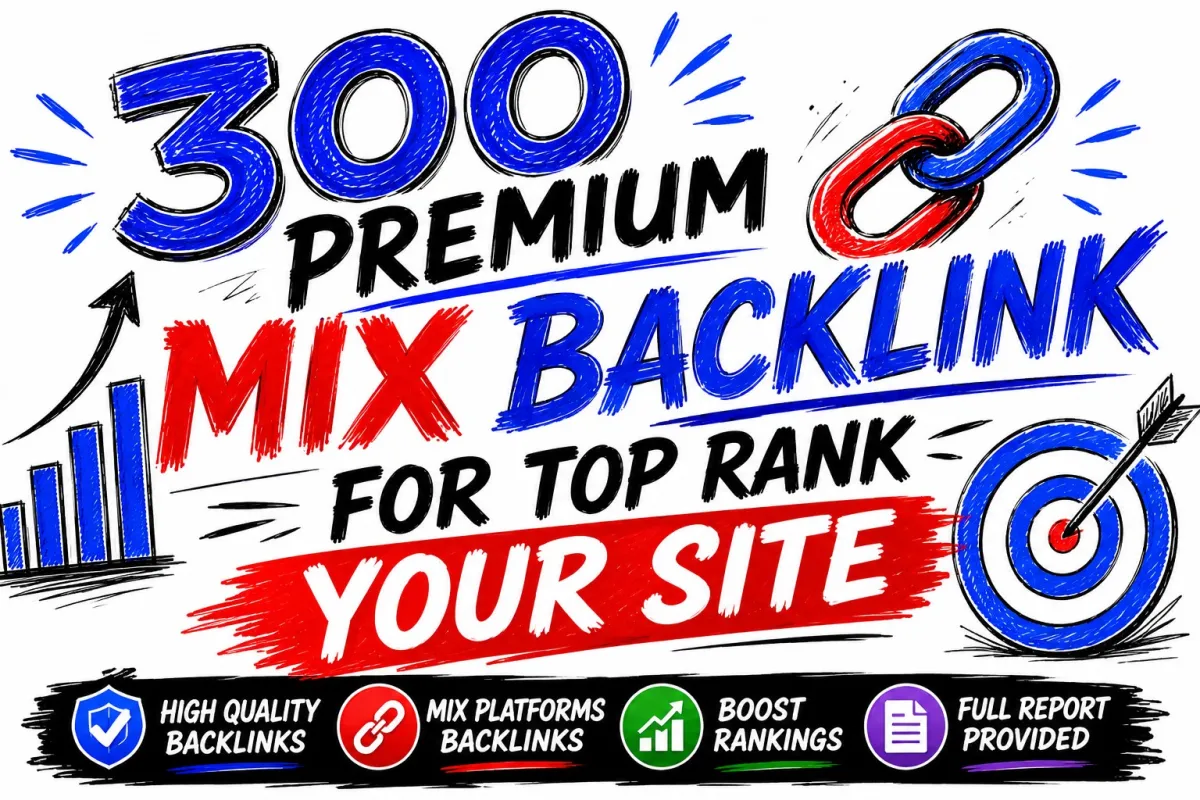 Post 300 Premium Mix backlink for top rank your site