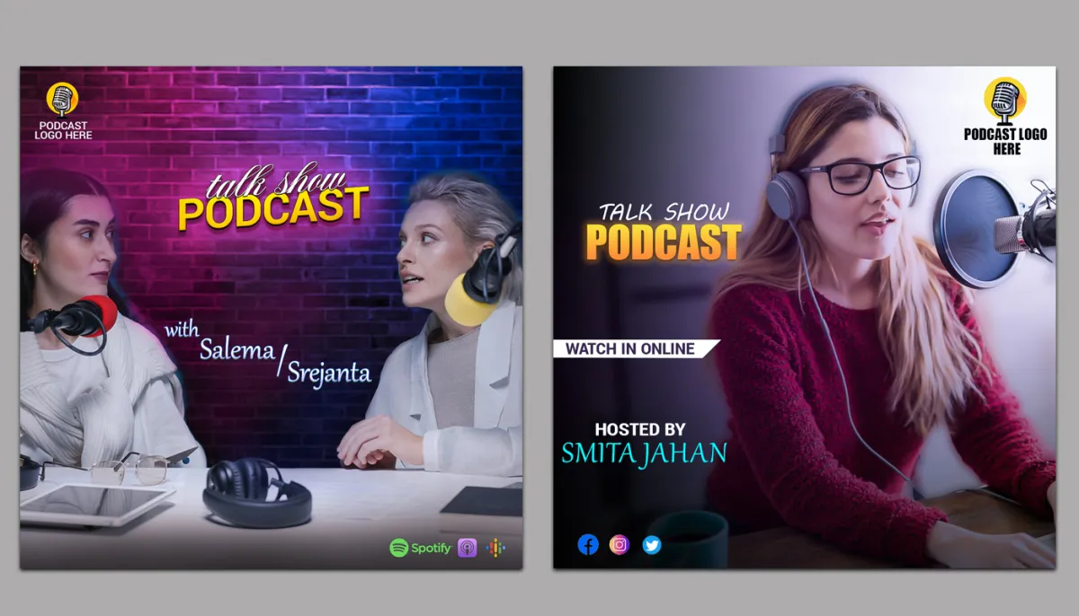 do design professional and amazing podcast cover art 