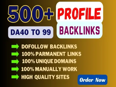 400+ Manual White Hat Profile Backlinks Google Ranking DA 90+ Pr9