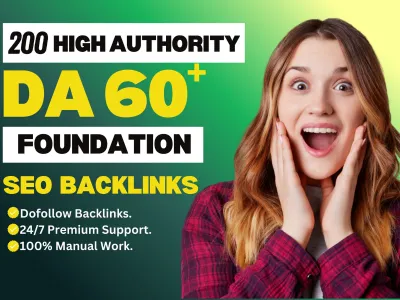 I will do 60 premium da 90 plus foundation diverse SEO backlinks