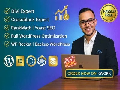 optimize web with WP Rocket, RankMath, Yoast SEO, Backup, Divi Expert, Crocoblock