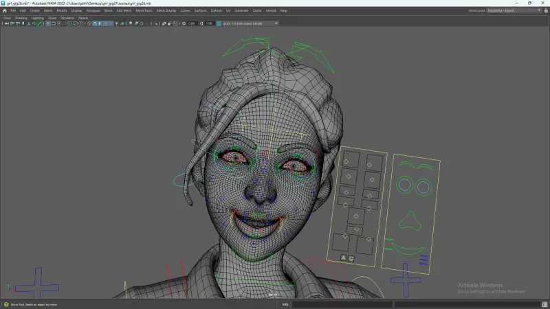 rigg your 3d character  with facial control panel
