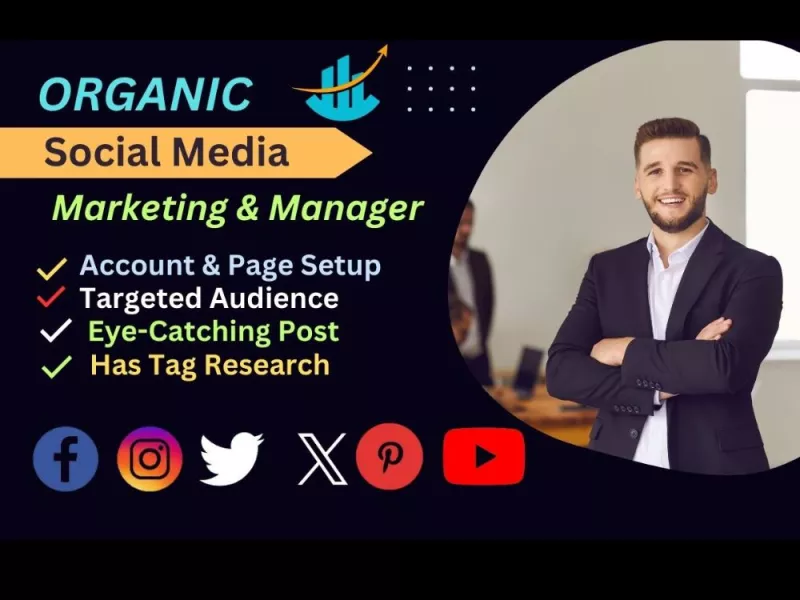 You will get Organic, Social Media Marketing, Manager, for your Targeted Promotion in your goal 