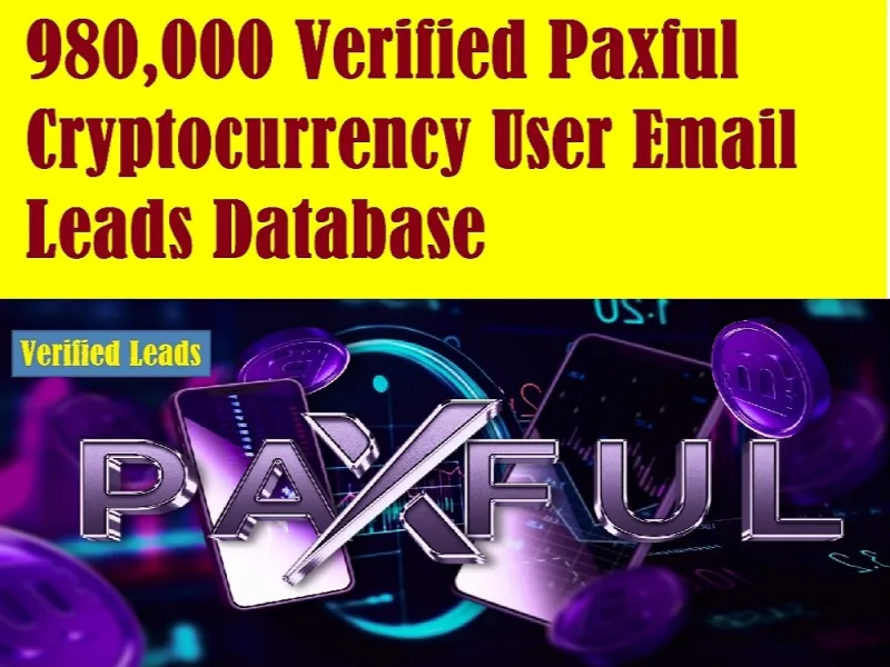 GIVE You 980,000 Verified Paxful Cryptocurrency User Email Leads Database