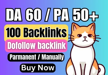 100 High Authority Permanent backlinks with DA 40 to 90 