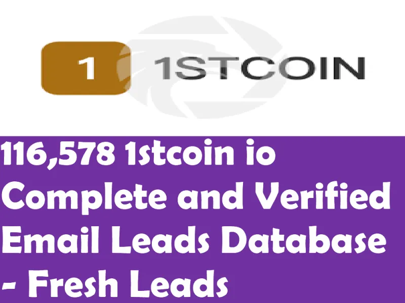 116,578 1stcoin io Verified Email Leads Database