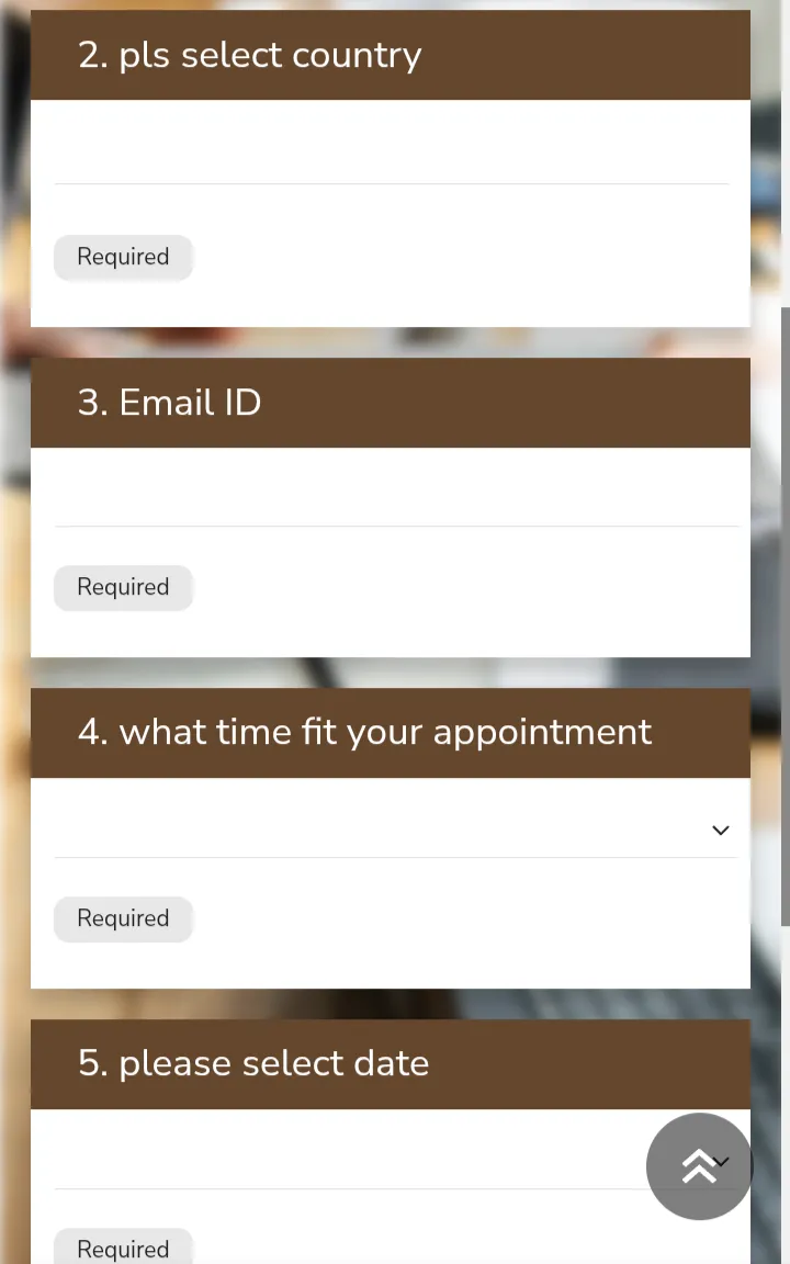 Set-up professional and advance form 