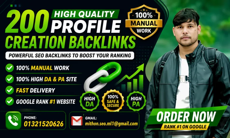 200 High Quality Profile Creation Backlinks.