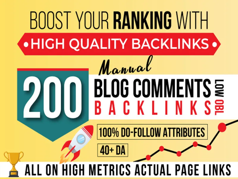 200 high pa da blog comments backlinks manually