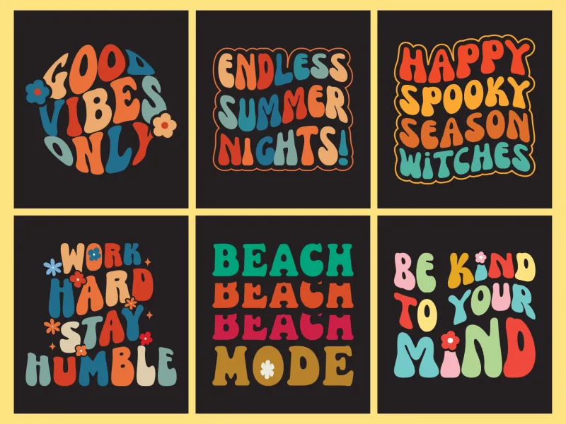 do Retro wavy groovy hippie vintage typography t- shirt design