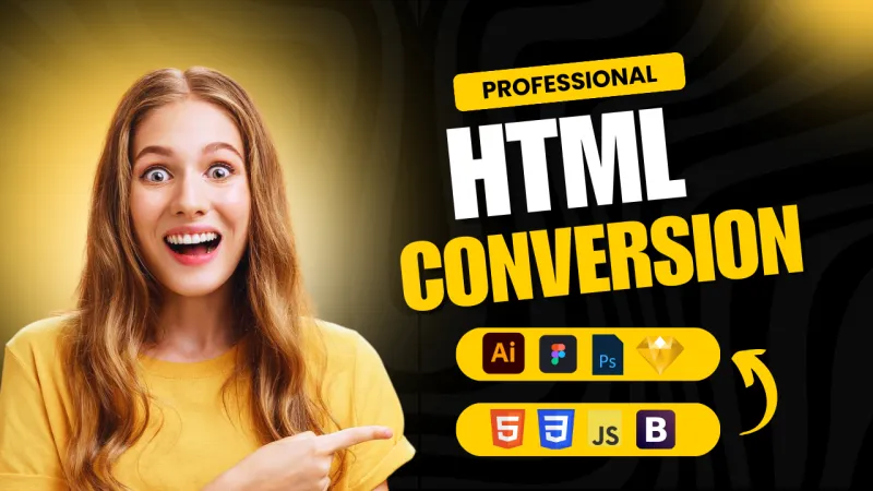  convert PSD to html, FIGMA to html conversion in short time