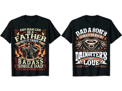  do Custom typography Fathers day T-shirt Designs for your business within 24 hours.