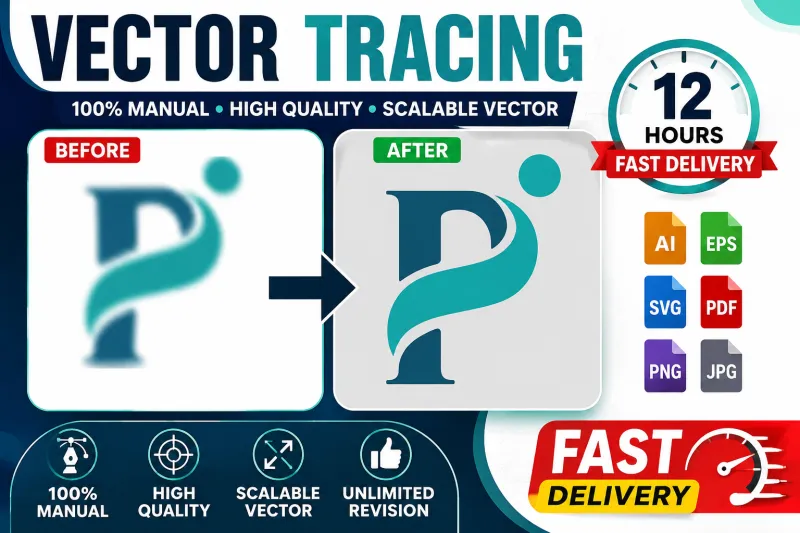 convert logo to vector,  image to vector,  vector tracing