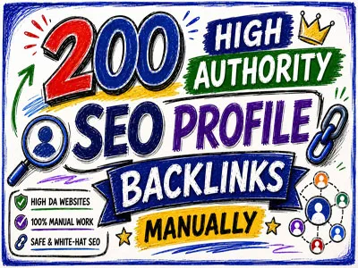 200 High Authority SEO Profile Backlinks Manually