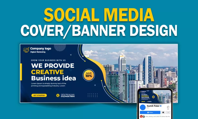 I will design facebook cover, linkedin, twitter, youtube banner, or header