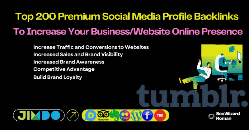 I Will Create Top 200 Premium Social Media Profile Links To  Increase Online Visibility
