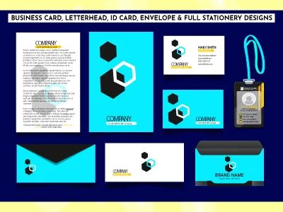 do professional business card, letterhead, invoice, logo & complete stationery design