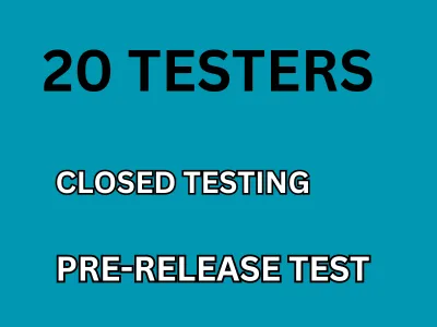 20 testers for google play closed test 14 days and pre release closed testing