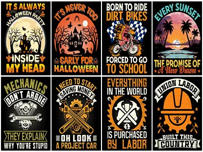 I will do Custom typography and vintage T-shirt Designs for your business within 24 hours.