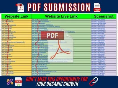 do Manually Submit PDF to 21 High Authority Sites for SEO Backlinks