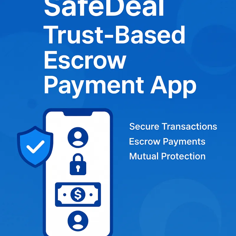 I will develop SafeDeal – A Trust-Based Escrow Payment App for Secure Transactions