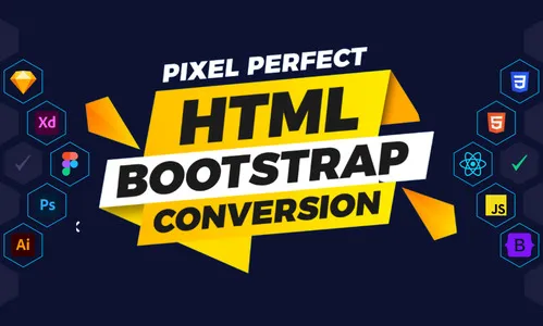 convert figma to html, xd to html, psd to html bootstrap responsive tailwind CSS