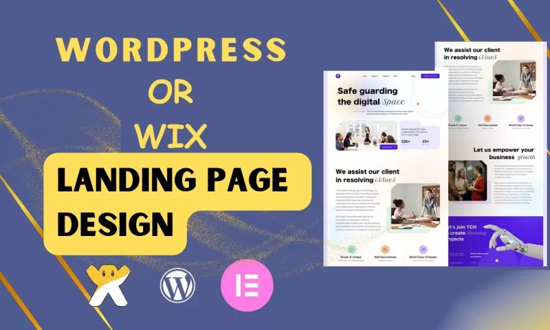  build a WordPress landing or Wix landing page or website redesign using elementor pro