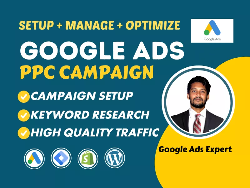 setup and manage google ads adwords PPC search ads, performance Max ads campaigns