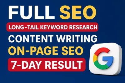 I will do full SEO: long-tail keyword research + content writing + on-page SEO with 7-day result