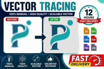 convert logo to vector,  image to vector,  vector tracing