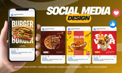 design restaurant social media posts and ads