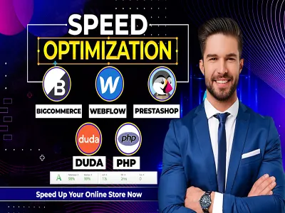 speed up bigcommerce webflow prestashop duda and php website