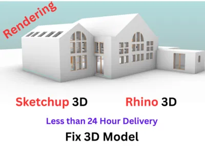 professional SketchUp 3d model of your house, Rhino 3D model