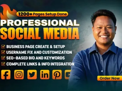 I will create all social media accounts professionally and set up business pages