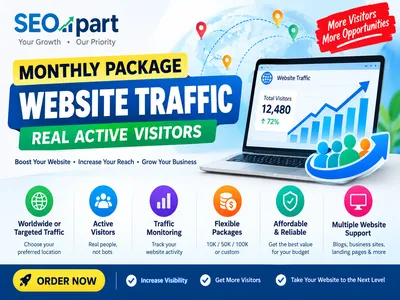 I will provide monthly Unlimited website traffic packages with active visitors