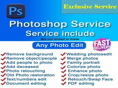 Do Professional Photo Editing, Retouching, Change Faces, Backgrounds Remover and Styles