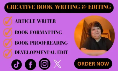 write, edit, type, and proofread your books, ebooks, articles, resumes and cover letters