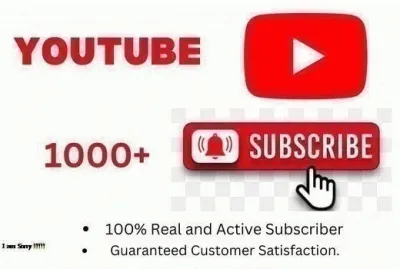 do YouTube 1000 organic subscribers. 100% Real Human, NON-DROP AND PERMANENT