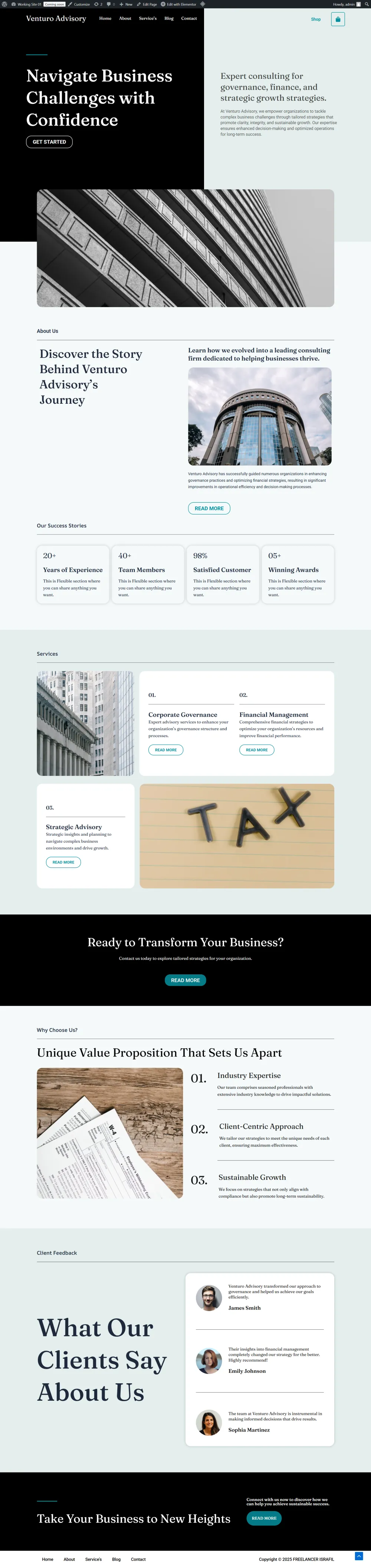 Business Advisory WordPress Website