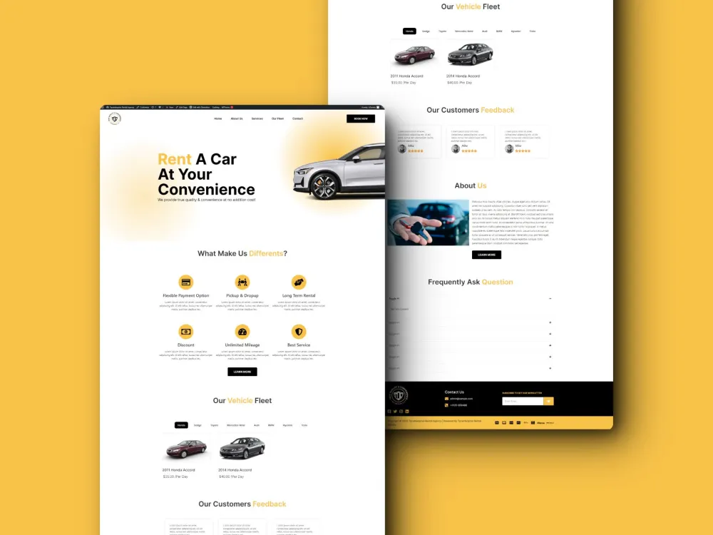 Complete A car rental wordpress website 