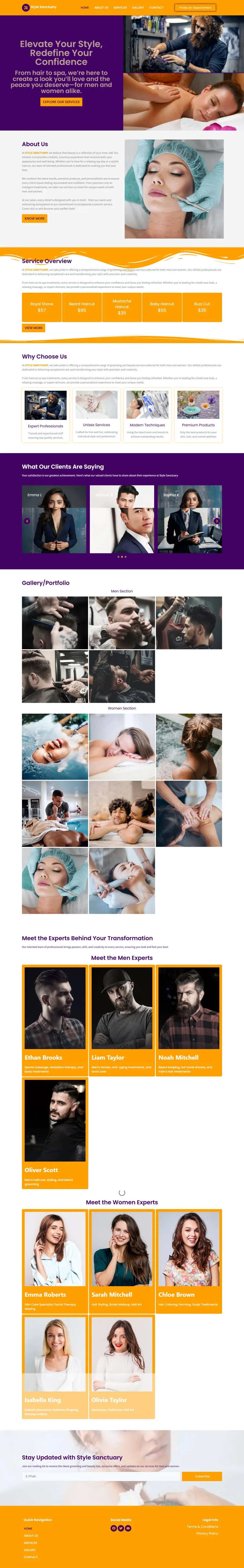 Booking Website (Saloon and Spa Service)