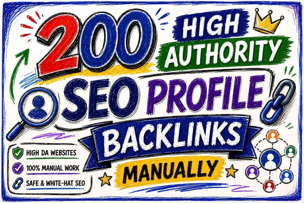 200 High Authority SEO Profile Backlinks Manually