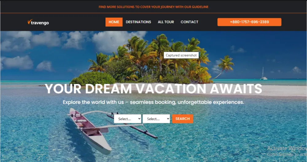 Travel Agency Website (Tourist)
