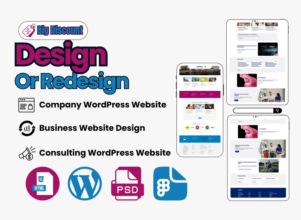 build wp web with modern website design for your business